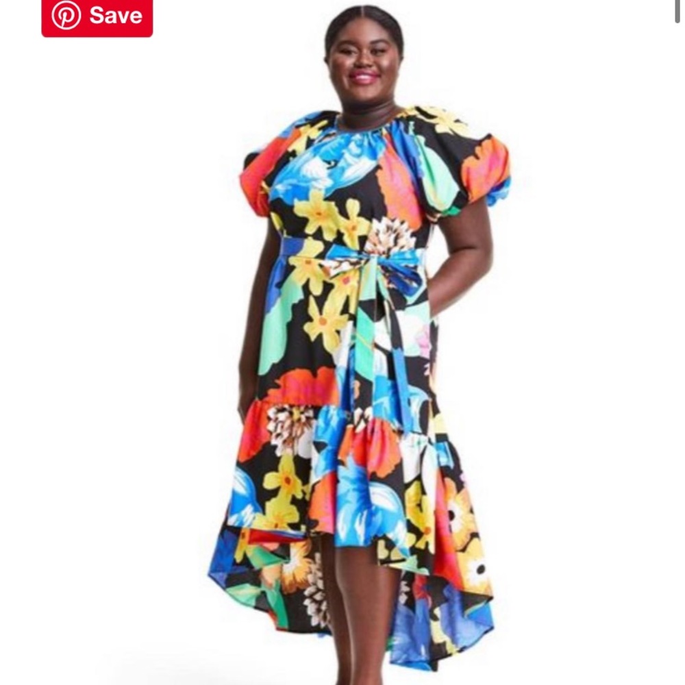 Christopher John Rodgers for Target multi color floral print dress size L